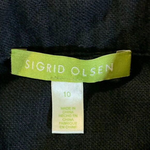 Sigrid Olsen Women's Linen Blend Button Long Sleeve Denim Jacket Size 10 - Picture 6 of 12